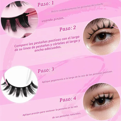 Vista 4 de Veleasha - Pestañas de manga con diseño de anime, pestañas postizas puntiagudas (BlackWidow)