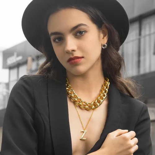 Vista 2 de GoldChic JEWELRY - Collar de eslabones cubanos gruesos para mujer, gargantilla gruesa de oro de 14 quilates, cadena cubana Hip Hop Miami, regalo