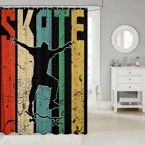 Vista 104 de Feelyou Cortina de ducha con diseño de gato para decoración de baño, bonita cortina de baño para puestos de bañeras, accesorios de baño divertidos