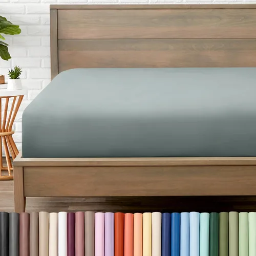 Vista 40 de Bare Home - Sábana bajera de microfibra 1800 muy suave y duradera, para colchones altos tamaño individual, color blanco Deep Pockets 6 to 15