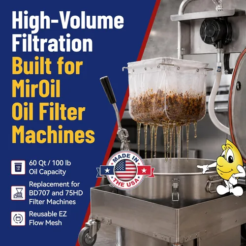 Vista 2 de MirOil RC88PS - Bolsa de filtro para freidora solamente, parte 12855, serie EZ Flow, para cargas pesadas de migas, adecuada para capacidad de aceite