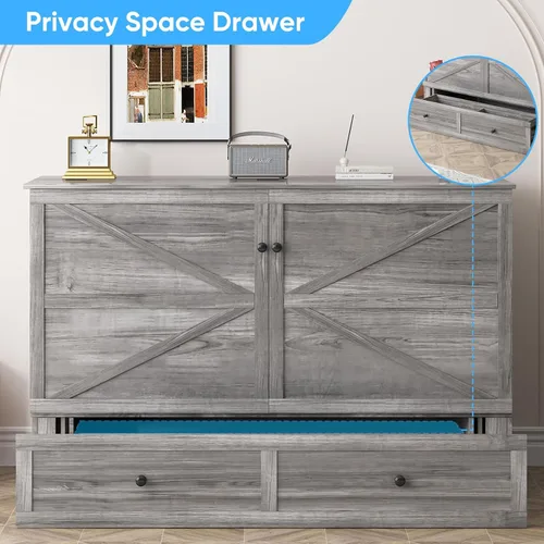 Vista 6 de Mjkone Murphy - Cama de armario con colchón plegable de tres pliegues