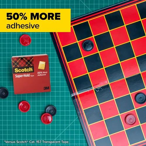 Vista 5 de Scotch Dispensador de cinta adhesiva Super-Hold Tape, dispensador negro, 1 pulgada de núcleo, 12 paquetes (700K10C18BLK)