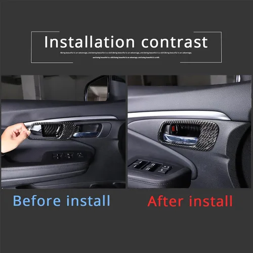 Vista 4 de Cubierta interior de la manija de la puerta para Honda Pilot 2016-2022, 4 piezas de material ABS de material ABS accesorios protectores de marco