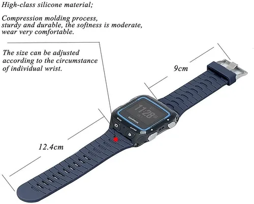 Vista 3 de Correa para reloj Garmin Forerunner 920XT, correa de silicona de repuesto para Garmin Forerunner 920XT Negro