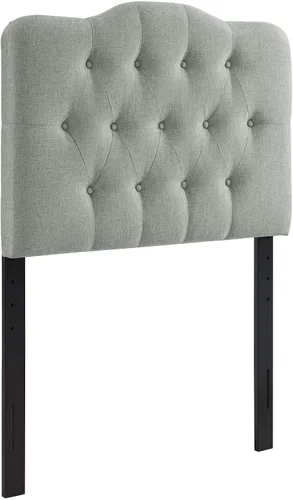 Vista 7 de Modway MOD-5160 Annabel - Cabecero tapizado con botones de estilo capitoné en tela de lino para cama individual en color gris