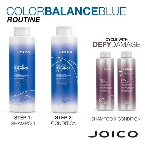 Vista 8 de Joico Champú y acondicionador de color azul Para cabello castaño aclarado Elimina los tonos naranja cobrizo Aumenta la vitalidad