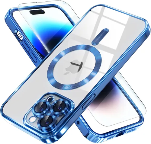 Vista 88 de Misea Funda magnética para iPhone 14 compatible con MagSafe [nunca amarillenta] [protección contra caídas de grado militar] protector completo
