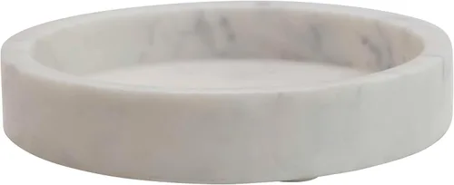 Vista 4 de Creative Co-Op Bandeja de mármol tallada redonda minimalista o tablero de embutidos, blanco