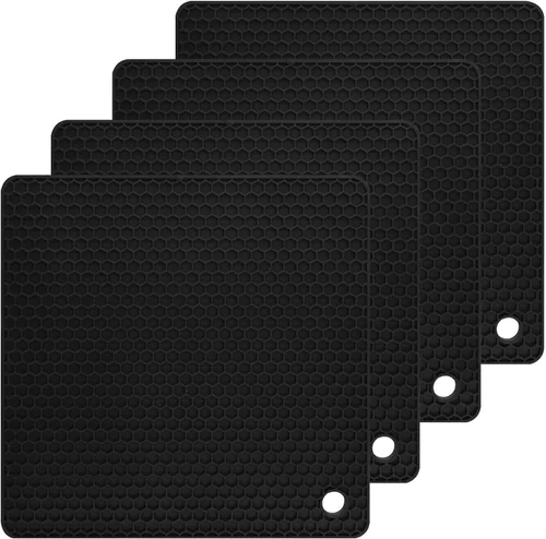 Vista 11 de Salvamanteles de silicona para platos calientes, soportes de silicona para ollas de cocina, salvamanteles para cocina, salvamanteles para ollas