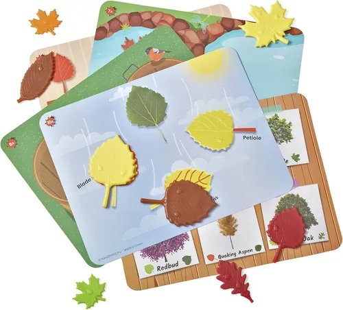 Vista 4 de hand2mind Juego de actividad matemática de hojas sensoriales, juego de patrones, rompecabezas de formas, tarjetas de bloques de patrones, contadores