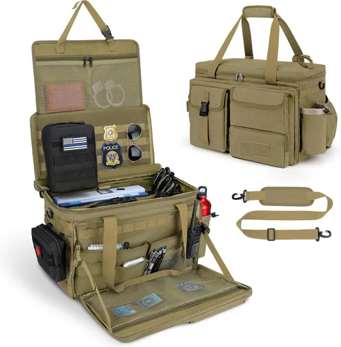 Vista 8 de Bolsa de patrulla de policía, bolsa de equipo de aplicación de la ley, bolsa de policía, organizador de asiento delantero del coche, bolsas de deber
