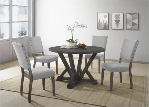 Vista 2 de Best Master Furniture Juego de mesa de comedor de 5 piezas, color gris