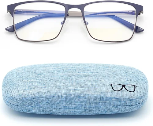 Vista 9 de Gafas de miopía para distancia con estuche rígido, bisagra de resorte, lentes de luz azul, no lentes de lectura