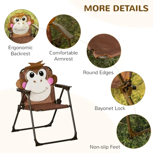 Vista 5 de Outsunny Juego de mesa y silla para niños, muebles de jardín plegables para exteriores, mesa de picnic para patio trasero, con sombrilla extraíble