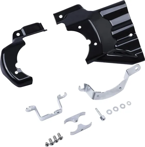 Vista 7 de TCT-MOTORPARTS Cubierta de interfaz de transmisión de motor negra para Harley Softail Deluxe FXST FXSTC 2007-2017