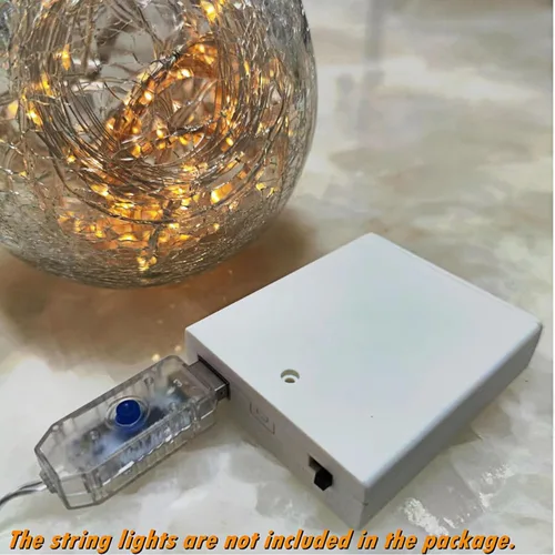 Vista 3 de Decorit Soporte para caja de batería, USB hembra Socket 4 AA estuche de batería con interruptor, adaptador para luz LED USB de 5 V, tira, cadena