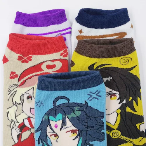 Vista 5 de Calcetines de anime para mujer, 5 paresset Anime Cosplay Ropa Anime Merch