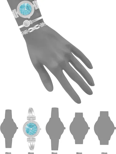 Vista 4 de Anne Klein Juego de reloj y pulsera con detalles de cristal prémium para mujer