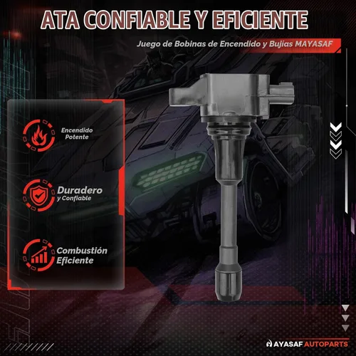 Vista 5 de Juego de 4 bobinas de encendido y bujías UF549 para Nissan Altima 2007-2018, Frontier 2005-2019, Rogue 2008-2018, Rogue Select 2014-2015