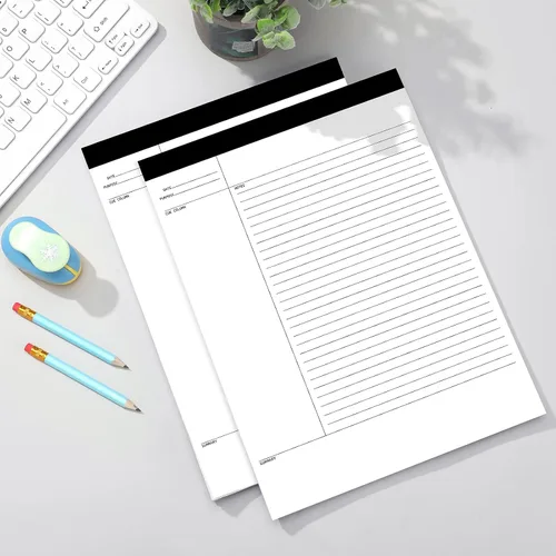 Vista 2 de Outus 4 paquetes de blocs de notas de tamaño legal de 8.5 x 11.75 pulgadas con 50 hojas/bloc, blocs de notas en blanco con renglones de tamaño legal