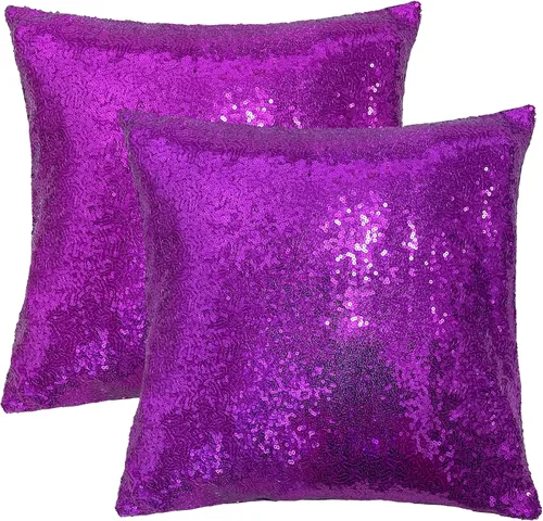 Vista 15 de iMaylex Juego de 2 fundas de almohada decorativas cuadradas brillantes con lentejuelas para Pascua, fiesta lumbar, otoño, boda, Navidad, Año Nuevo
