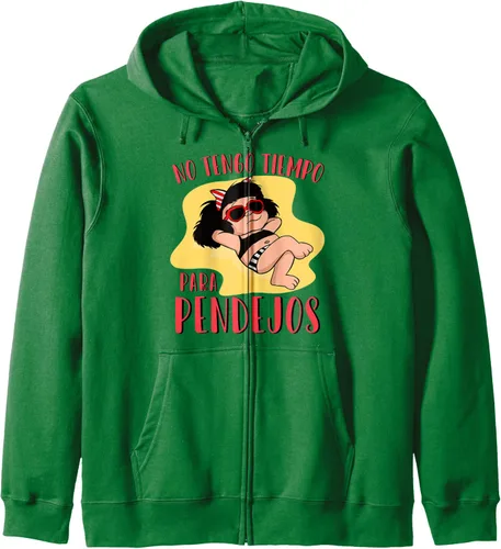 Vista 6 de No tengo tiempo para Pendejos Funny Feminist Mafalda Zip Hoodie, Negro