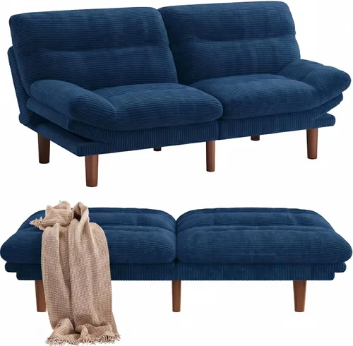 Vista 9 de Pipishell Sofá cama futón de 75 pulgadas con reposabrazos ajustables