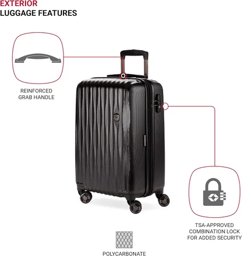 Vista 3 de SWISSGEAR 7272 - Maleta rígida y expandible con ruedas giratorias
