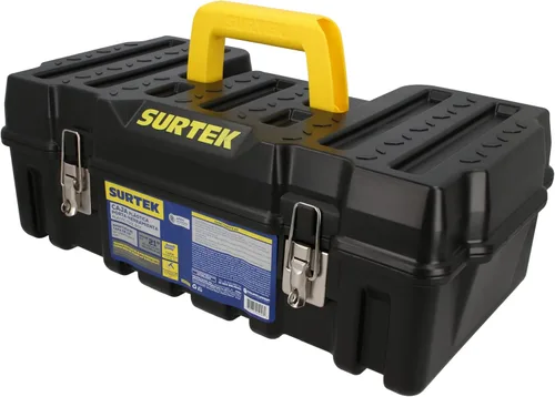 Vista 10 de SURTEK Caja de Herramientas - 21" x 11" x 10" Portaherramientas Móvil con Construcción de Plástico ABS Moldeado y Diseño de Cierre Metálico de Doble