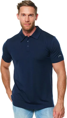 Vista 11 de 100% Merino Wool Polo Shirt Men - Short & Long Sleeve Shirt Base Later Negro