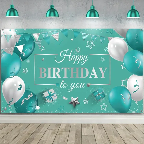 Vista 7 de Tatuo Cartel de fondo de decoración de feliz cumpleaños, cartel de fondo de cumpleaños con purpurina, suministros de fiesta, fondo de fotos