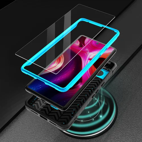 Vista 7 de ExoGuard Funda para Google Pixel 7, funda de goma a prueba de golpes de cuerpo completo viene con un protector de pantalla de vidrio templado y Azul