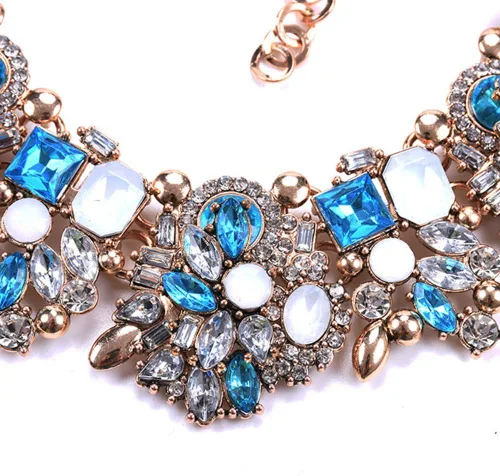 Vista 5 de Collar llamativo de cristal colorido para mujer, gargantilla, accesorios de moda