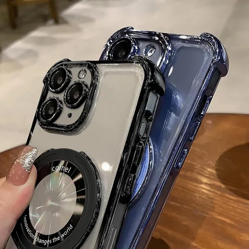 Vista 3 de Funda para iPhone 11 Pro con soporte de anillo magnético, [compatible con MagSafe] Cuatro esquinas a prueba de golpes