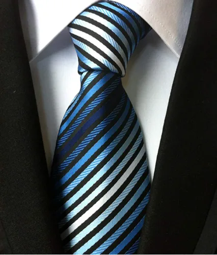 Vista 98 de Secdtie Corbata clásica de seda tejida jacquard a rayas para hombre