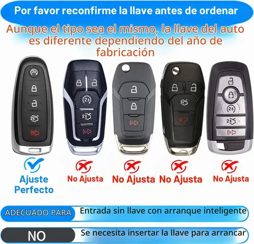 Vista 2 de Funda para Llavero de Ford con Llavero Carcasa de Llave de Protección Completa Suave Estuche de Llave Compatible con Ford C-Max Edge Escape Azul