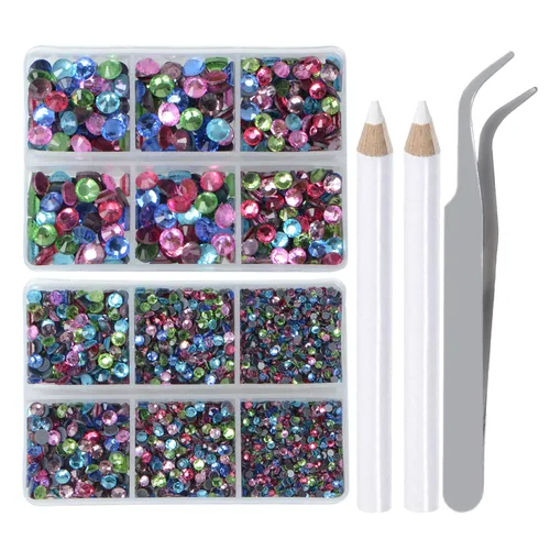 Vista 11 de LPBeads 10000 unidades de diamantes termoadhesivos SS6 amatista con parte trasera plana, gemas de diamantes de imitación de cristal redondas
