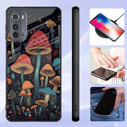 Vista 20 de Funda para Motorola Moto Edge 2022, cubierta trasera de vidrio templado con protector de pantalla, funda protectora a prueba de golpes para Motorola