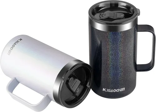 Vista 7 de KXIAOCHEN - Taza de café aislada de 20 onzas con tapa, taza de café de acero inoxidable, vaso de café de doble pared con aislamiento al vacío