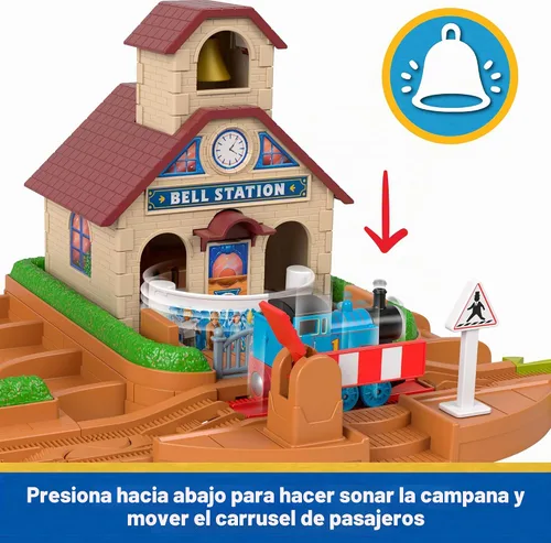 Vista 3 de Thomas & Friends Bell Station Playset y tren de juguete de Thomas