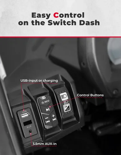 Vista 4 de KEMIMOTO Sistema de sonido UTV de 6.5 pulgadas, altavoces UTV, barra de sonido estéreo superior Bluetooth para UTV, se adapta a jaulas de rollo