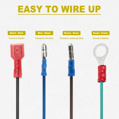 Vista 5 de Interruptor de control remoto de remolque de descarga de 4 cables para bomba hidráulica, bomba hidráulica de doble efecto de 12 V CC, unidad
