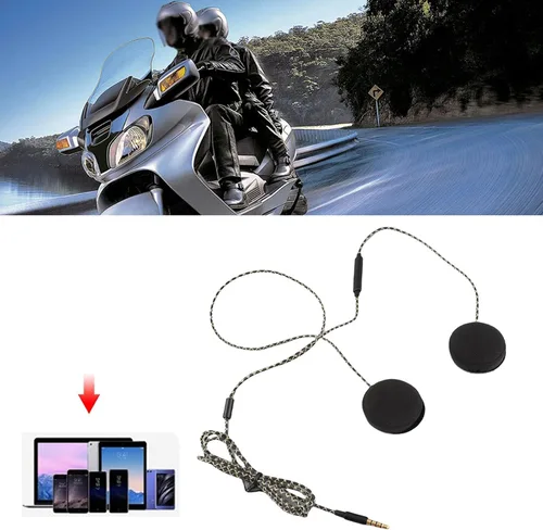 Vista 2 de Auriculares para motocicleta, casco deportivo al aire libre, auriculares de música, auriculares con cable para esquí, snowboard, ciclismo de montaña