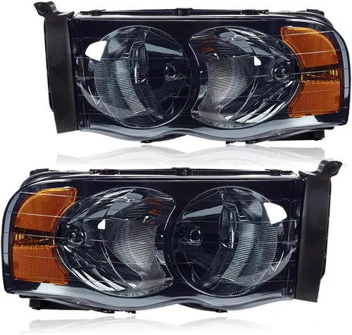 Vista 12 de PIT66 Conjunto de faros delanteros compatible con Dodge Ram 1500 2500 3500 2009-2012 (solo compatible con modelos de faros cuádruples) lente
