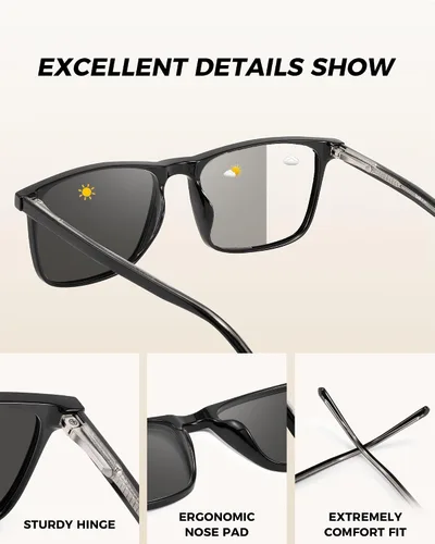 Vista 3 de Gafas de sol polarizadas para conducir, lentes de protección UV400, gafas de sol con marco cuadrado