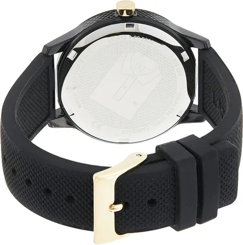 Vista 2 de Lacoste 2001064 - Correa de silicona negra para mujer 12 12 pulgadas esfera negra