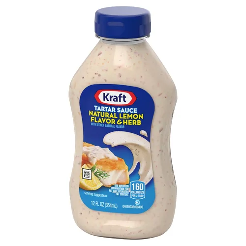 Vista 6 de Kraft Salsa tártara, 12 unidades, con limón natural y hierbas, 12 fl oz
