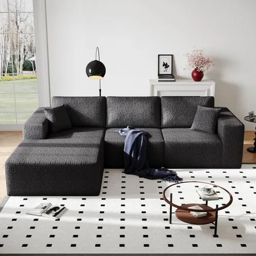 Vista 11 de Sofá seccional modular en forma de nube, sofá modular de combinación DIY para sala de estar, sofás de asiento de amor tejidos únicos con 2
