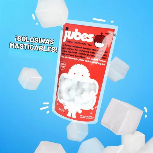 Vista 8 de Jubes Mango Nata De Coco Jelly Cubes 12.7 oz – Cubos de gelatina de coco y mango para sagú – Gel de coco en ingredientes de jarabe para té